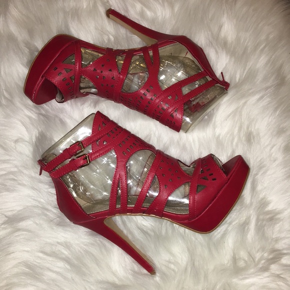 Liliana Shoes - ❤️Ruby Red Caged Platforms❤️